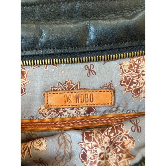 HOBO ANGLER Crossbody Leather Handbag Purse Black with Gold Hardware - Picture 4 of 6